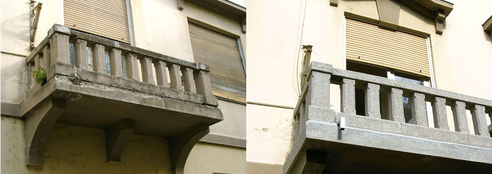 Julijin balkon-Novi Sad, restauracija kamenog balkona-veštački granit)